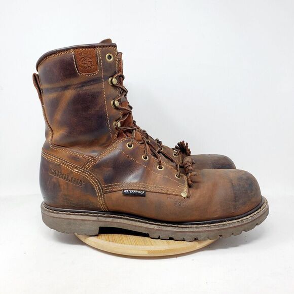 Carolina Boots Mens 11.5 D Comp Toe EH Brown Leather Work 28‎ Series Shoe CA8528